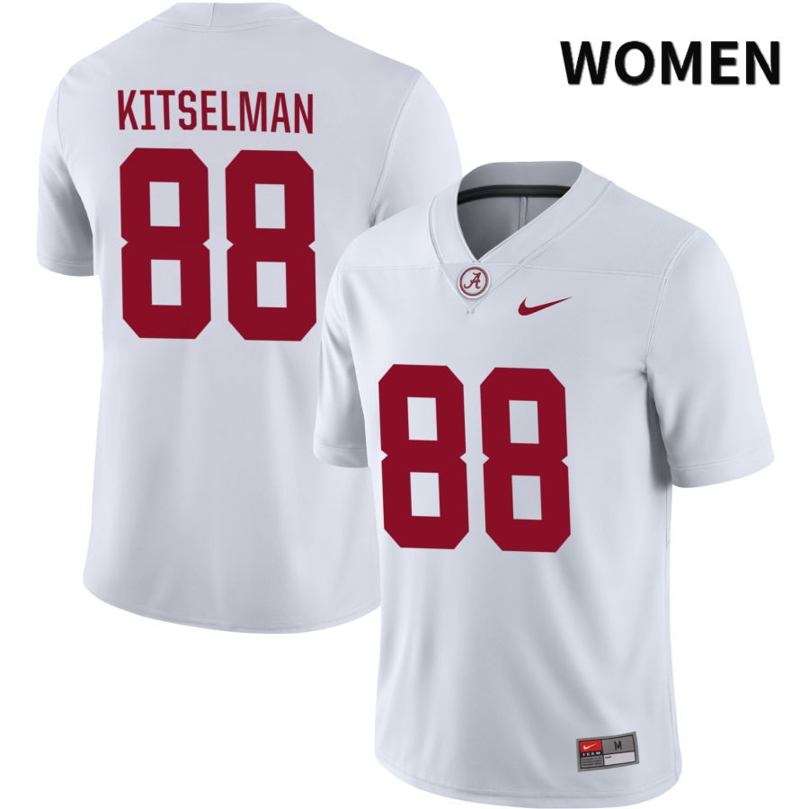 Alabama Crimson Tide Women's Miles Kitselman #88 NIL White 2022 NCAA Authentic Stitched College Football Jersey FN16I07IZ